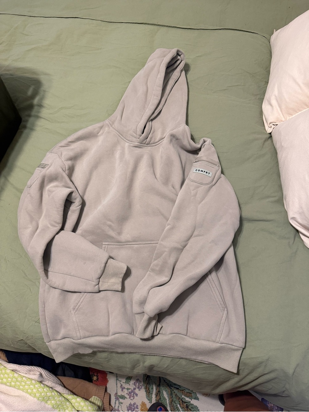 Neutral Light Gray/khaki Comfrt Hoodie